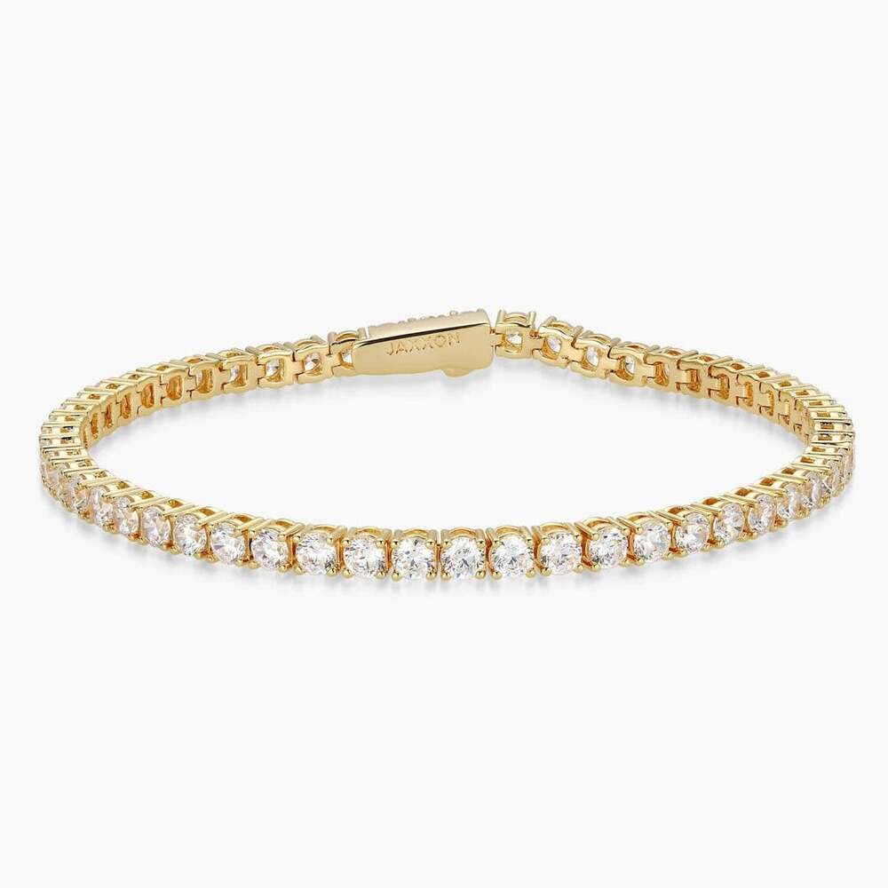 Sizes 7 or 7.5" 3mm Moissanite Tennis Bracelet 14K Gold Plated S925 w/GRA Cert